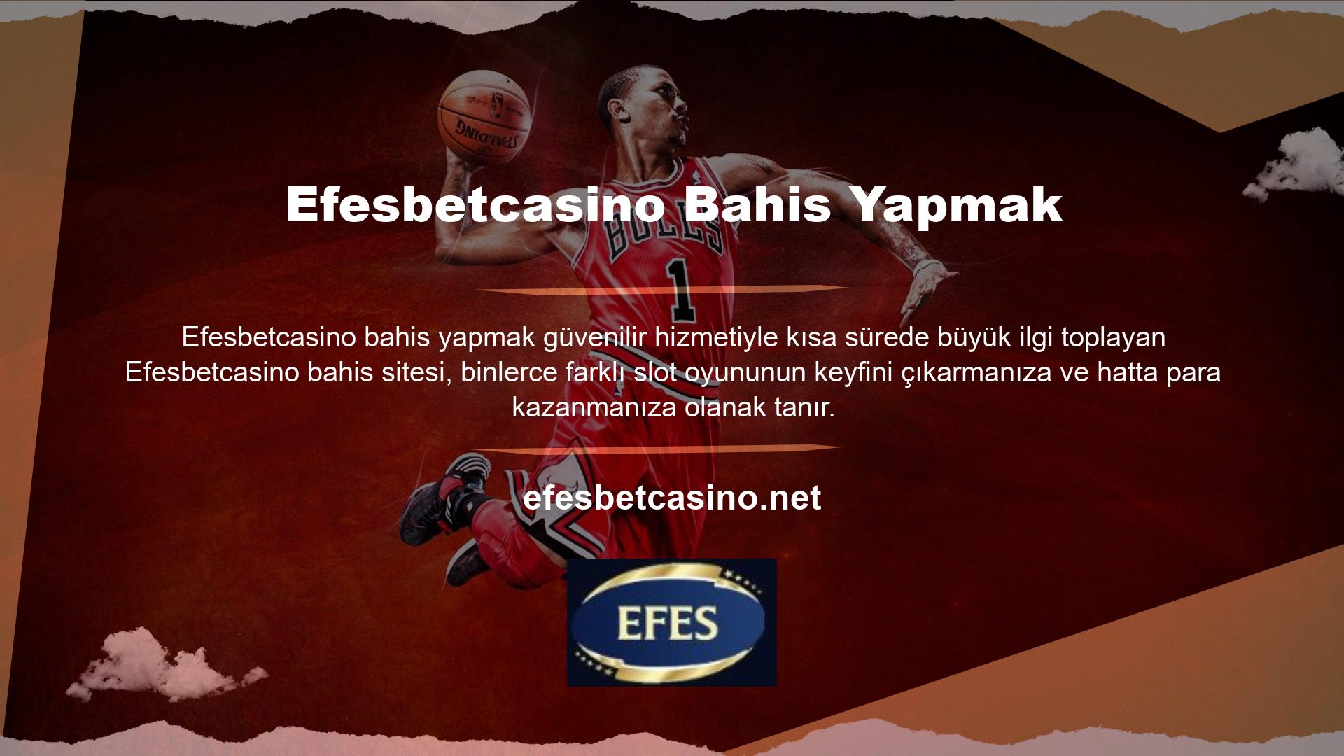 Profesyonel bahis altyapısı ve kesintisiz bahis ile donatılmış Efesbetcasino, Türkiye'de casinoların kapanmasının ardından binlerce oyunu internet üzerinden oynamayı kolay ve basit hale getiriyor
